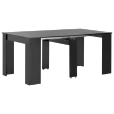 vidaXL magasfényű fekete kihúzható étkezőasztal 175 x 90 x 75 cm bútor