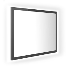 vidaXL magasfényű szürke akril LED-es fürdőszobatükör 60x8,5x37 cm (804923) fürdőszoba bútor