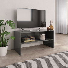 vidaXL Magasfényű szürke forgácslap TV-szekrény 80 x 40 x 40 cm bútor