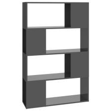 vidaXL magasfényű szürke térelválasztó könyvszekrény 80x24x124,5 cm (809142) bútor