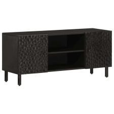 vidaXL Mangófa TV-szekrény - Fekete - 105x33x46 cm bútor