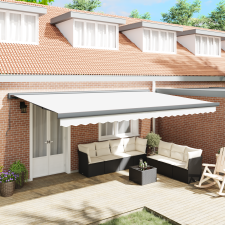vidaXL Manuális Behúzható Napernyő Fehér 500x300 cm kerti bútor