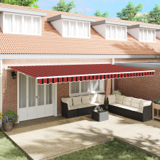 vidaXL Manuális Behúzható Napernyő Narancssárga és Barna 600x300 cm kerti bútor