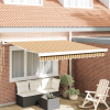 vidaXL Manuális Behúzható Napernyő Többszínű Csík 350x250 cm