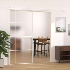 vidaXL matt ESG üveg és alumínium Tolóajtó 90x205cm #fehér nyílászáró