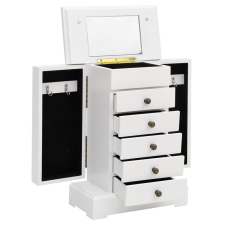 vidaXL Mdf ékszertartó doboz tükörrel 25 x 13,5 x 34 cm ékszerdoboz