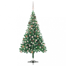 vidaXL megvilágított műkarácsonyfa 564 ággal gömb szettel 180 cm műfenyő