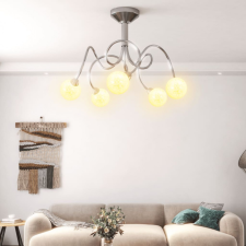 vidaXL Mennyezeti lámpa kerek üvegburákkal 5 db G9 LED-lámpához világítás