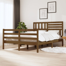 vidaXL mézbarna tömör fa ágykeret 120 x 200 cm ágy és ágykellék