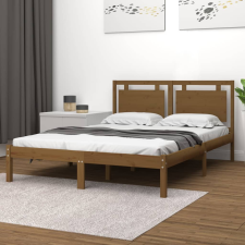 vidaXL mézbarna tömör fa ágykeret 200 x 200 cm ágy és ágykellék