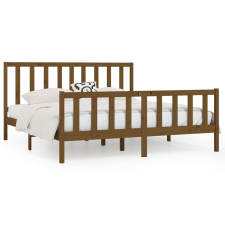 vidaXL mézbarna tömör fa ágykeret 200 x 200 cm (3106856) ágy és ágykellék