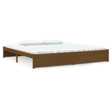 vidaXL mézbarna tömör fa ágykeret 200x200 cm (814972) ágy és ágykellék