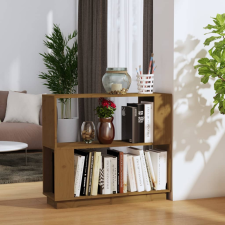 vidaXL mézbarna tömör fa könyvszekrény/térelválasztó 80 x 25 x 70 cm bútor
