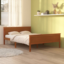 vidaXL Mézbarna tömör fenyőfa ágykeret 140 x 200 cm ágy és ágykellék