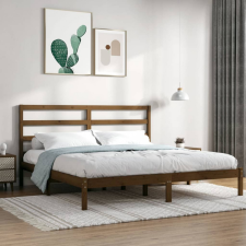 vidaXL mézbarna tömör fenyőfa ágykeret 200 x 200 cm ágy és ágykellék