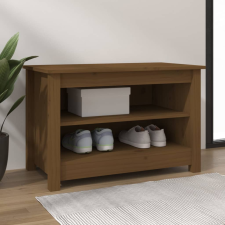 vidaXL mézbarna tömör fenyőfa cipőtároló pad 70x38x45,5 cm bútor