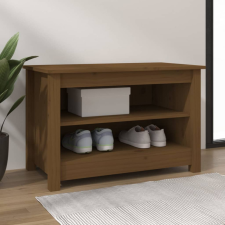 vidaXL mézbarna tömör fenyőfa cipőtároló pad 70x38x45,5 cm bútor