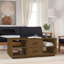 vidaXL mézbarna tömör fenyőfa dohányzóasztal 100 x 50 x 41 cm bútor