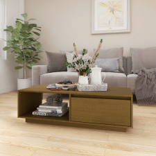 vidaXL mézbarna tömör fenyőfa dohányzóasztal 110 x 50 x 33,5 cm bútor