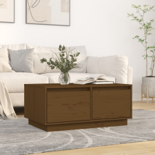 vidaXL mézbarna tömör fenyőfa dohányzóasztal 80 x 50 x 35 cm bútor