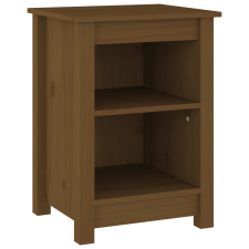 vidaXL mézbarna tömör fenyőfa éjjeliszekrény 40 x 35 x 55 cm (820962) bútor