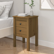 vidaXL mézbarna tömör fenyőfa éjjeliszekrény 40x35x61,5 cm bútor