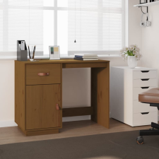 vidaXL mézbarna tömör fenyőfa íróasztal 95x50x75 cm íróasztal