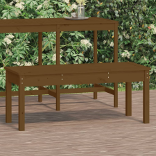 vidaXL Mézbarna tömör fenyőfa kerti pad 109x44x45 cm kerti bútor