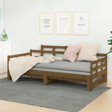 vidaXL mézbarna tömör fenyőfa kihúzható kanapéágy 2 x (90 x 190) cm bútor
