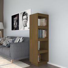 vidaXL mézbarna tömör fenyőfa könyvszekrény/térelválasztó 40x35x135 cm bútor