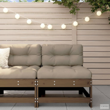 vidaXL Mézbarna tömör fenyőfa középső kanapé párnákkal kerti bútor