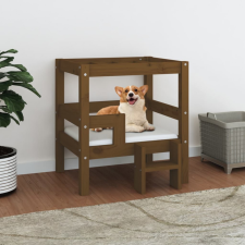 vidaXL Mézbarna tömör fenyőfa kutyaágy 55,5x53,5x60 cm szállítóbox, fekhely kutyáknak