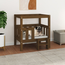 vidaXL Mézbarna tömör fenyőfa kutyaágy 65,5x43x70 cm szállítóbox, fekhely kutyáknak