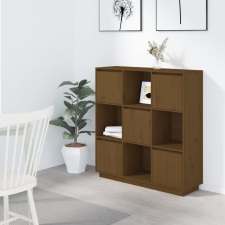 vidaXL mézbarna tömör fenyőfa magasszekrény 110,5x35x117 cm bútor