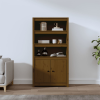 vidaXL mézbarna tömör fenyőfa magasszekrény 80 x 35 x 154 cm