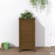 vidaXL Mézbarna tömör fenyőfa növénytartó 40x40x78 cm kerti tárolás