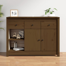 vidaXL mézbarna tömör fenyőfa tálalószekrény 100 x 35 x 74 cm bútor