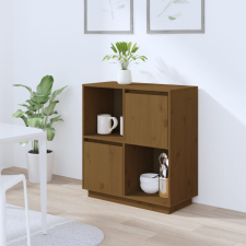 vidaXL mézbarna tömör fenyőfa tálalószekrény 74 x 35 x 80 cm bútor