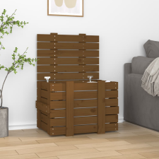vidaXL mézbarna tömör fenyőfa tárolóláda 58 x 40,5 x 42 cm bútor