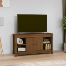 vidaXL mézbarna tömör fenyőfa TV-szekrény 103 x 36,5 x 52 cm bútor