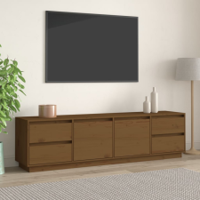 vidaXL mézbarna tömör fenyőfa TV-szekrény 176x37x47,5 cm bútor