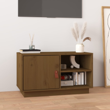 vidaXL mézbarna tömör fenyőfa TV-szekrény 70 x 34 x 40 cm bútor