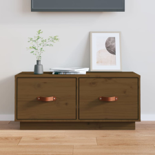 vidaXL mézbarna tömör fenyőfa TV-szekrény 80 x 34 x 35 cm bútor
