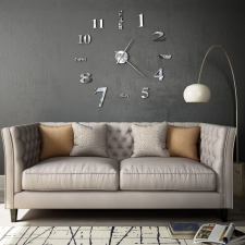 vidaXL Modern küllemű ezüstszínű 3D falióra, 100 cm XXL méret falióra