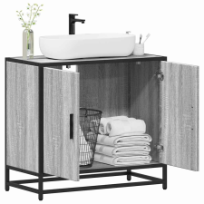 vidaXL mosdószekrény szürke Sonoma 65x33x60 cm műfa 65x33x60 cm fürdőszoba bútor