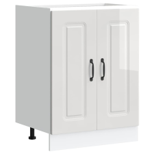 vidaXL Mosogató aljzat szekrény Kalmar magasfényű fehér 60x46x81,5 cm (853439) bútor