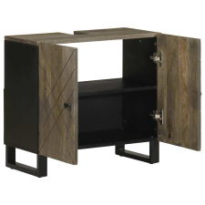 vidaXL mosogatószekrény fekete 62x33x58 cm tömörfa mangófa (4017703) fürdőszoba bútor