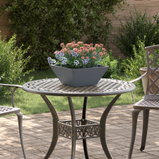 vidaXL Műanyag virágtartó 5 pcs Antracit 35 x 35 x 15 cm Acél kerti tárolás