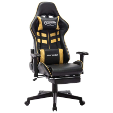vidaXL műbőr Gamer szék lábtartóval #fekete-arany forgószék
