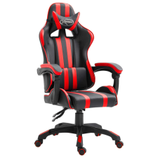 vidaXL műbőr Gamer szék lábtartóval #fekete-piros forgószék